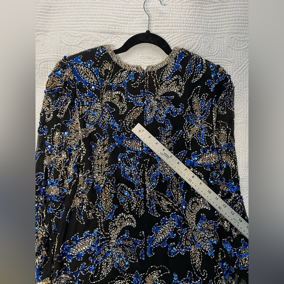 Vintage Silk Beaded Blouse by Nite Line | Size Medium - Picture 9 of 12